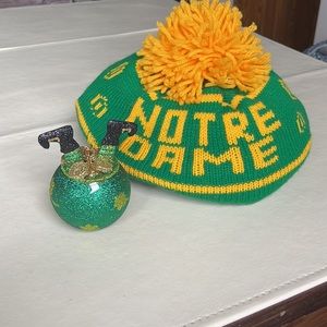 Stretch Knit #Notre Dame Hat, pot of gold ornament